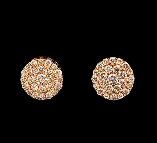 ARETES REDONDOS MEDIUM DIAMANTES   2.8GR 1.21CT 14K