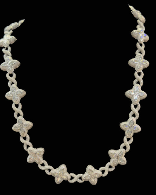 925 SILVER MOISSANITE CHAIN LV (100.9GR 48.78CT VVS D COLOR 19MM 24")