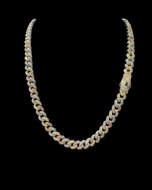 CADENA ITTALO FULL CZ 3 TONOS 49.7GR 7.7MM 14K 22"