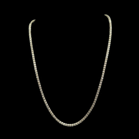 Cadena de oro blanco con forma de luna y hielo, 11,5 gr, 2,5 mm, 14 quilates, 22"