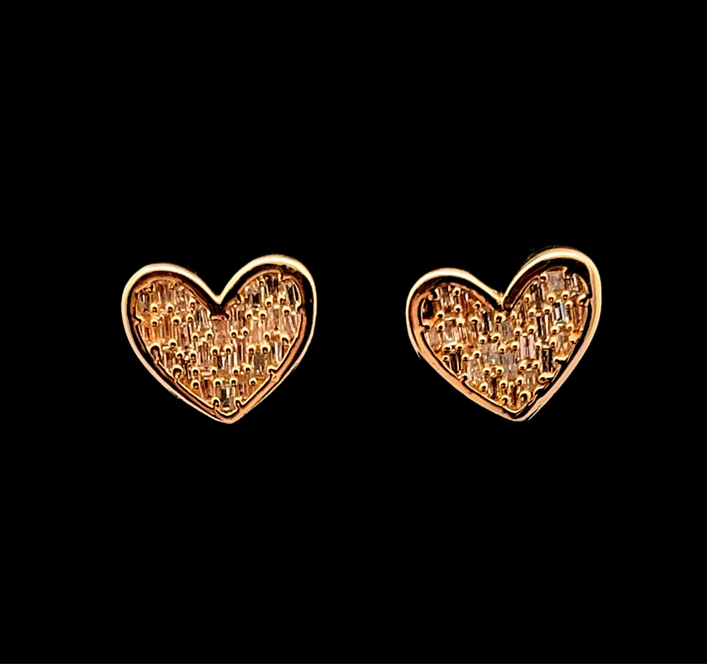 ARETES CORAZON PLANO AMARILLO ENAMEL 0.37CT 14K