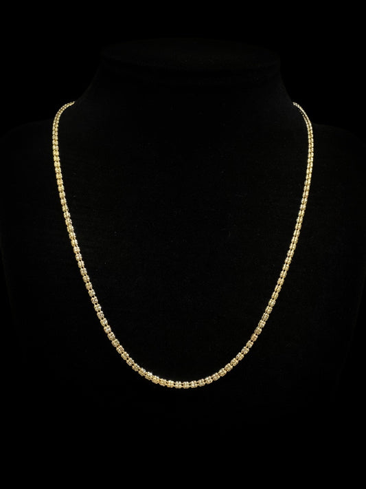 14K YELLOW MOON ICE CHAIN (14.7GR 3MM 22")