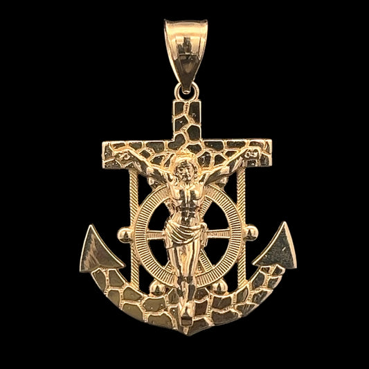 PENDANT ANCLA JESUS 5.5GR 14K