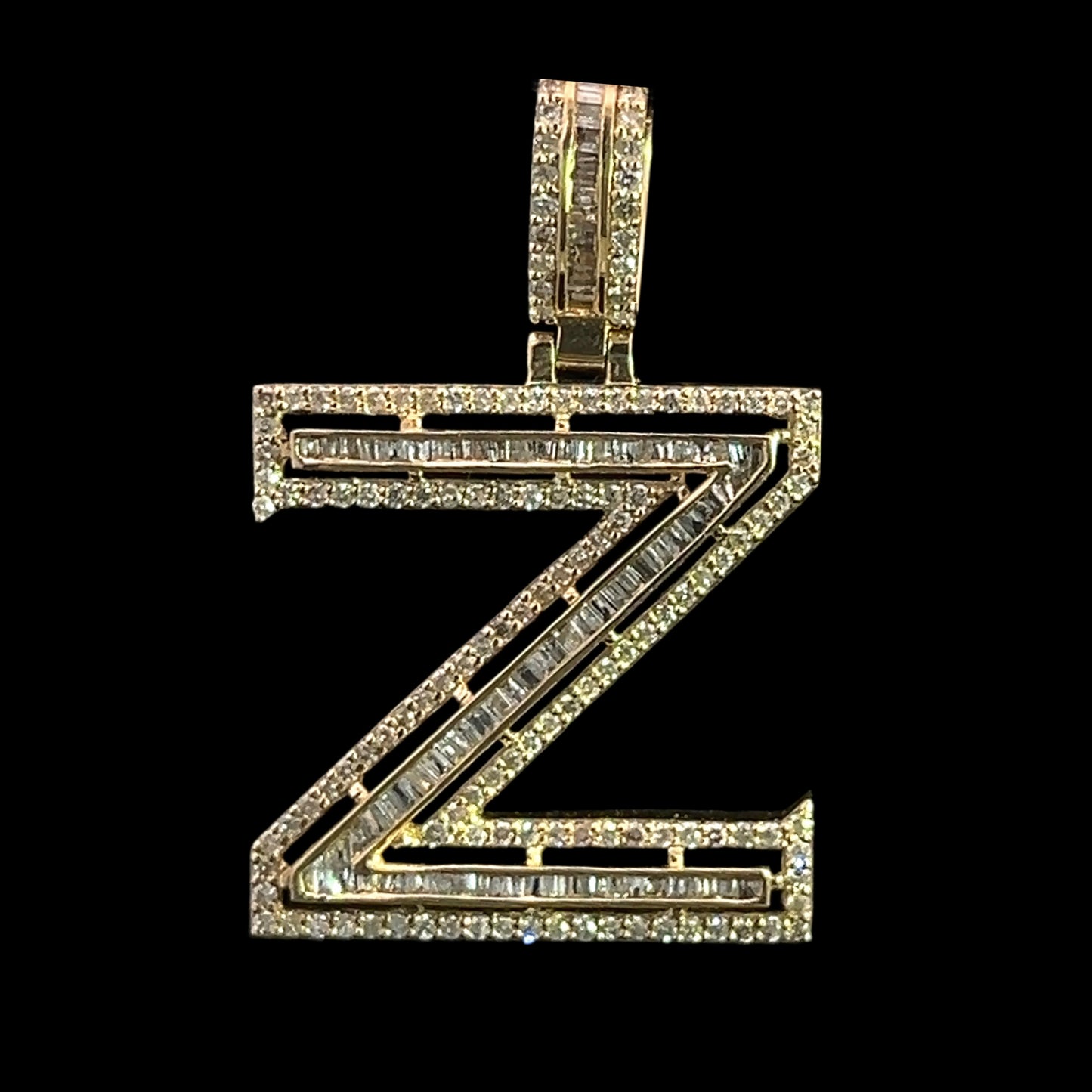 PENDANT LETRA Z BAGUETTES 1.07CT 3.6GR 14K