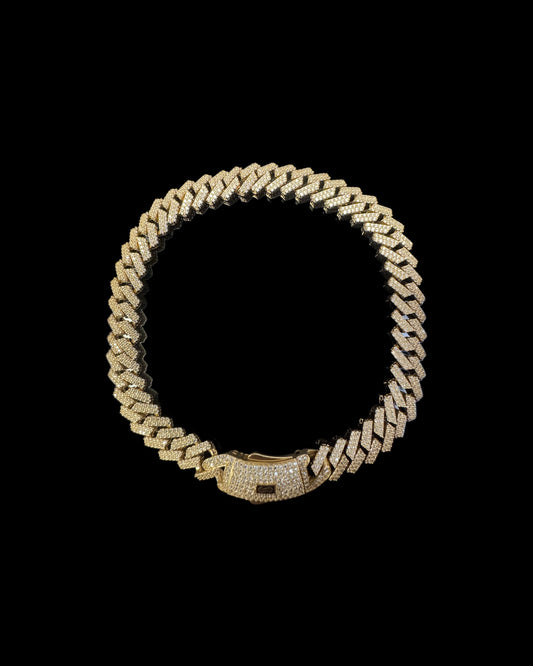 BRACELET ITTALO FULL CZ YELLOW 23.6GR 8.8MM 14K 10"