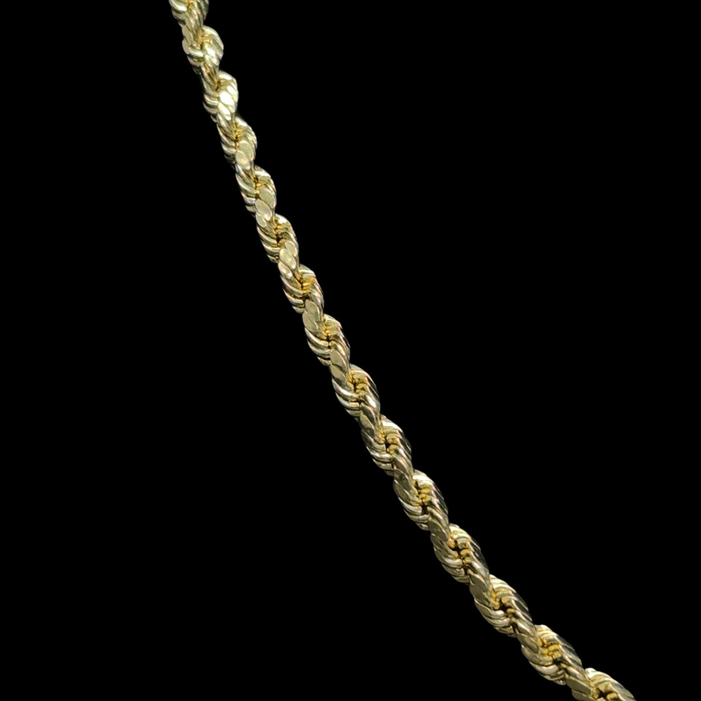 Hollow Yellow Gold Rope Chain 4.5GR 3MM 14K 16"