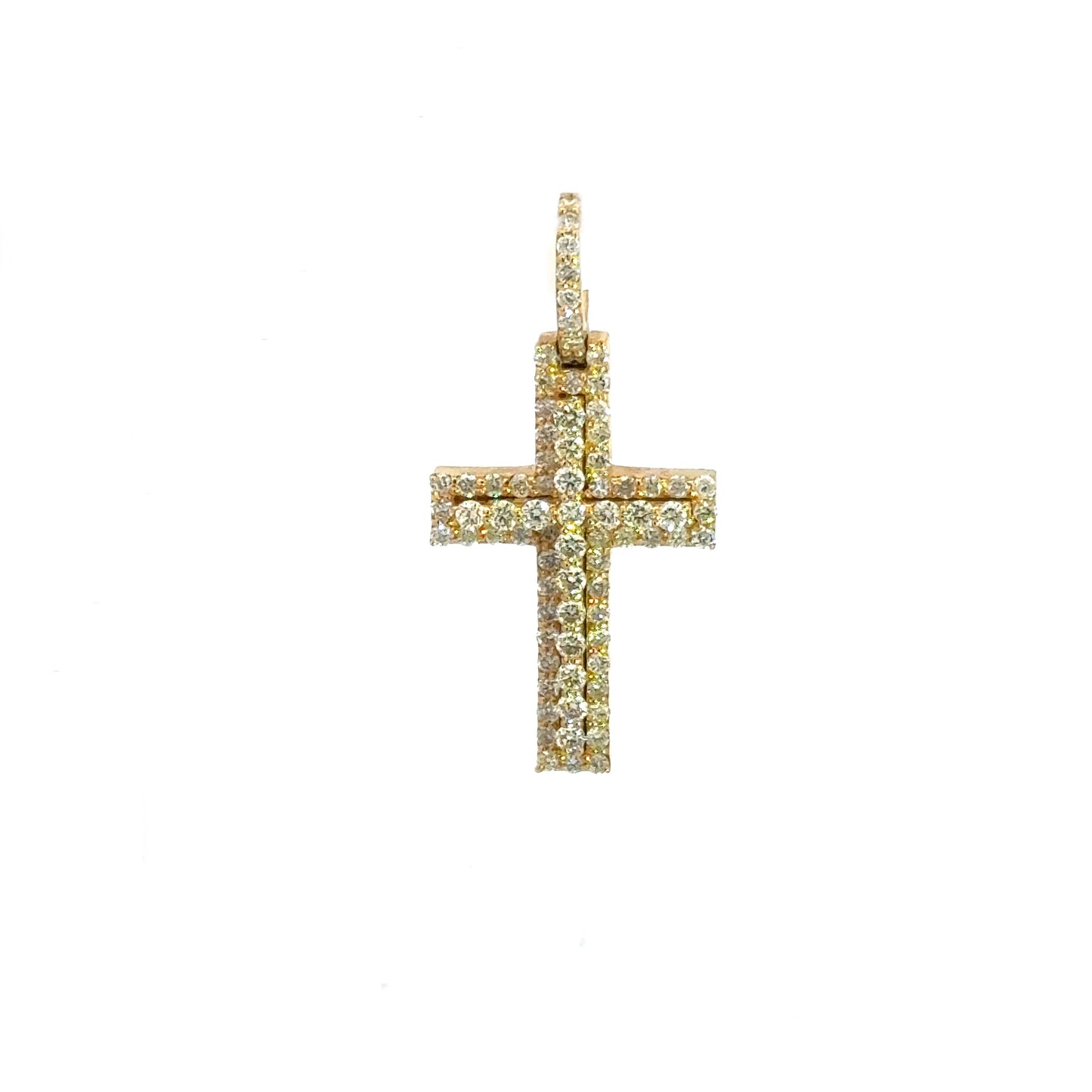 Yellow Gold Cross Pendant  1.75CT 6.1GR 14K