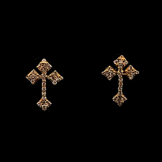 ARETES CRUZ CHROME AMARILLO 0.2CT 14K