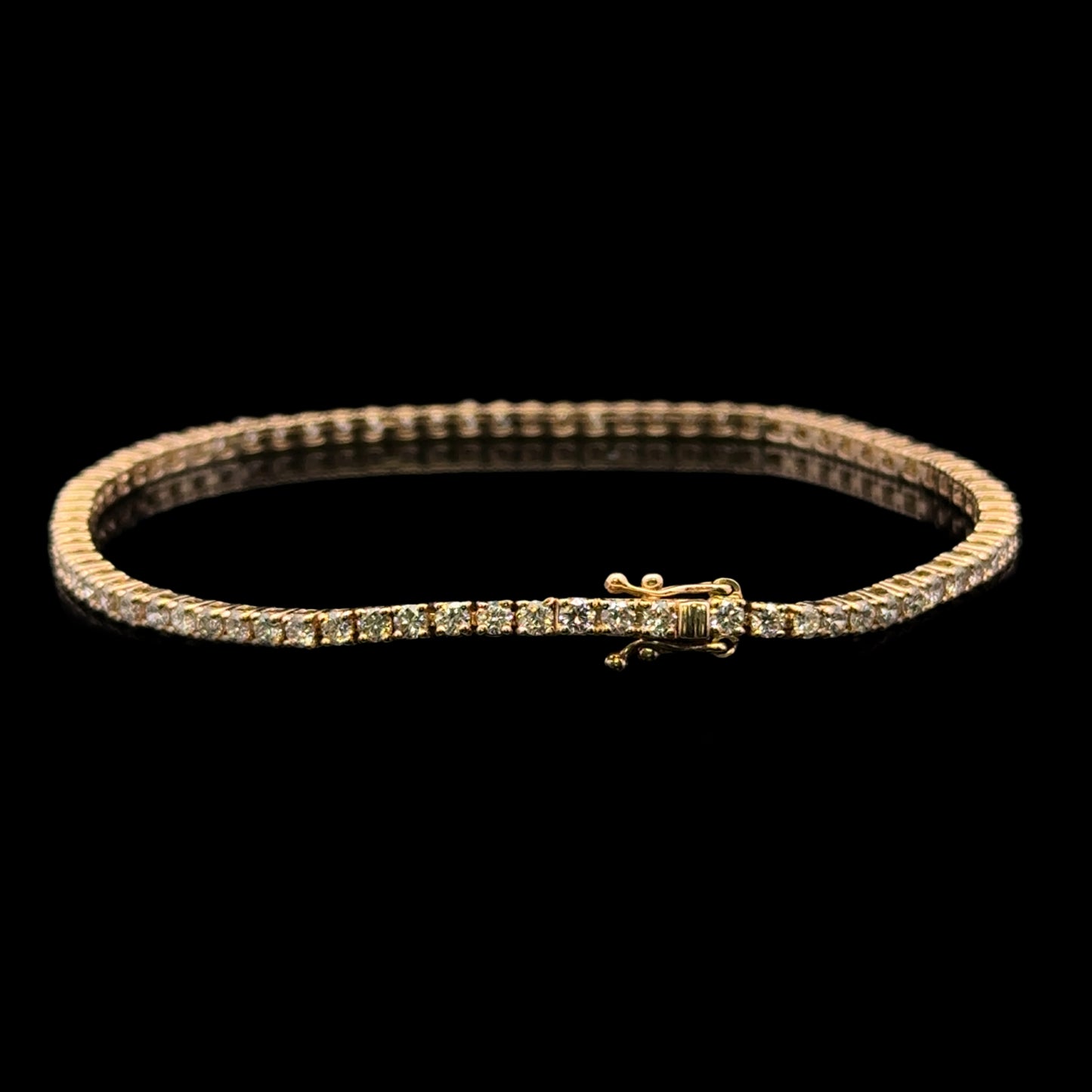 Yellow Gold Tennis Bracelet 2CT 5.4GR 2MM 14K 7"