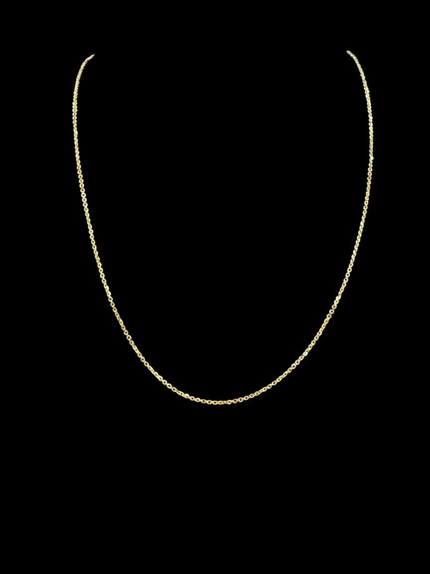 14K YELLOW SOLID CUBAN CHAIN (2.4GR 1.3MM 20")