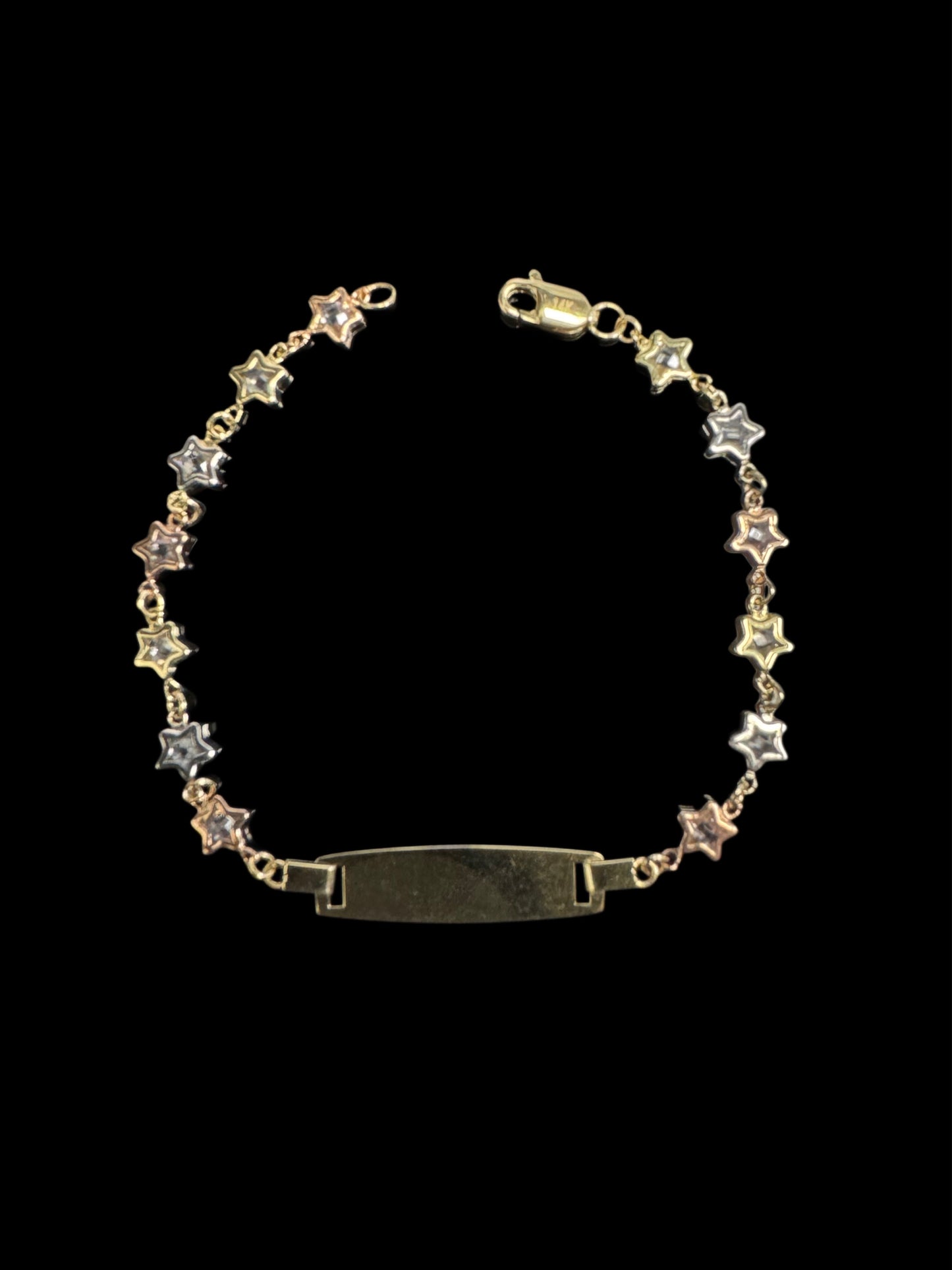 14K GOLD BABY ID STAR BRACELET (2.5GR 6")
