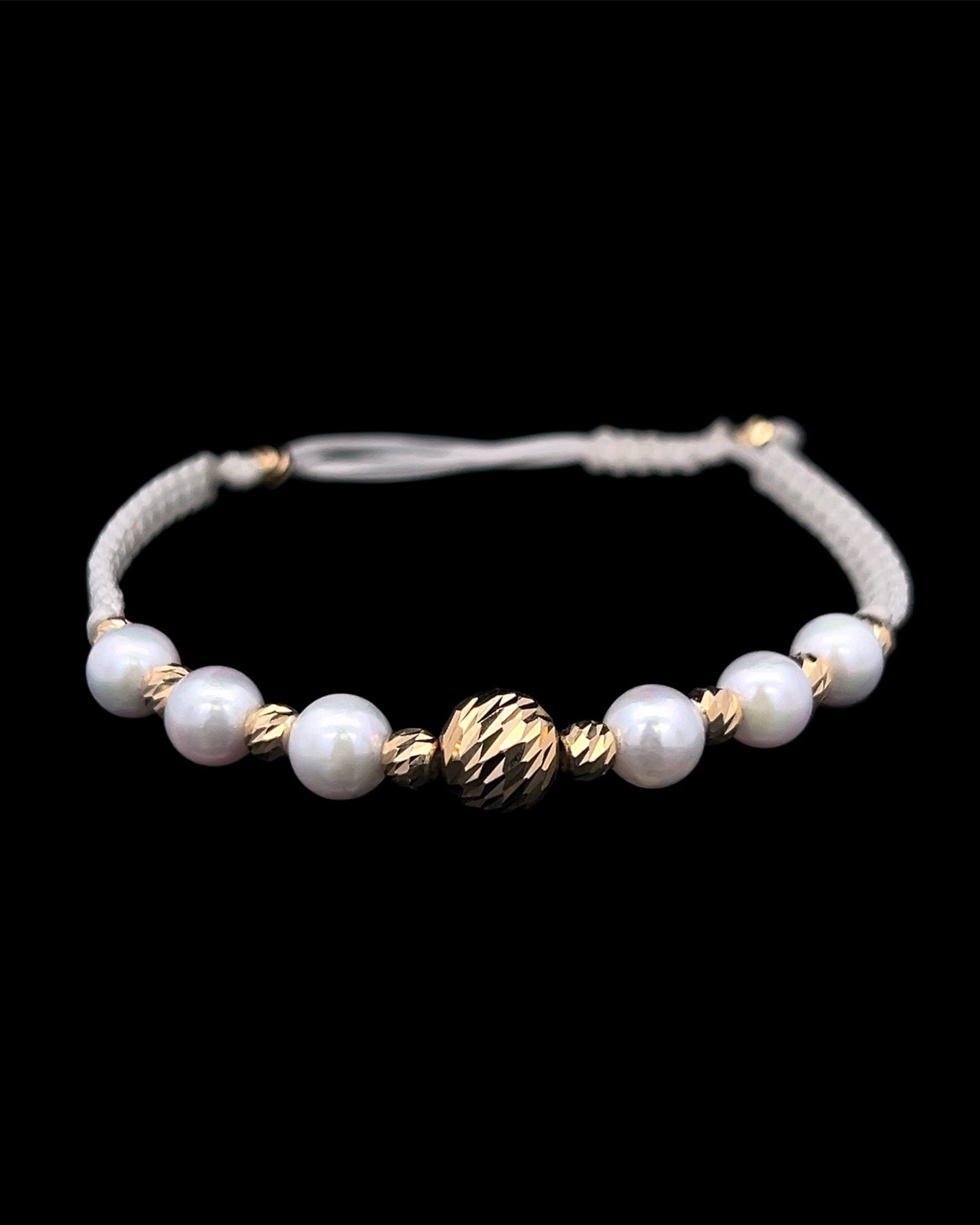 Pulsera de bolas de oro de colores 14K 6B 11G 8"