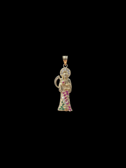 PENDANT SANTA MUERTE CZ 1.9GR 14K