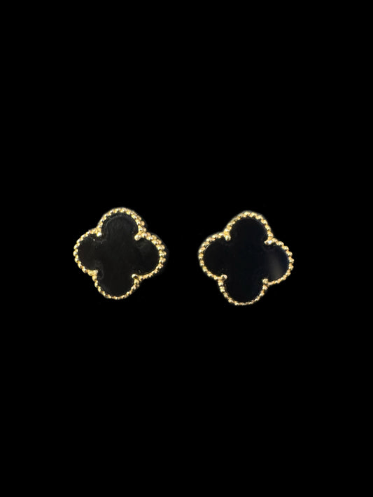 ARETES VC BIG FLOR NEGRA 4.6GR 14K