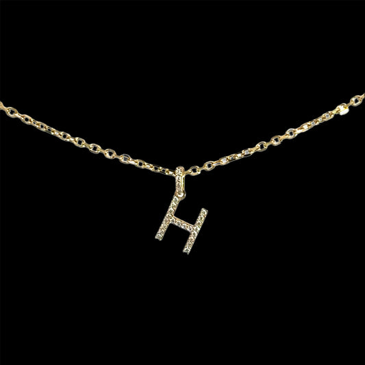 Letter H Necklace 3.5GR 14K 18"