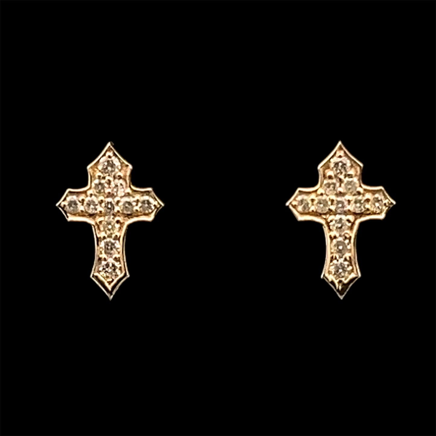 ARETES CRUZ AMARILLO DIAMANTES 1.5GR 14K 0.29CT (SLNER 0056-12)