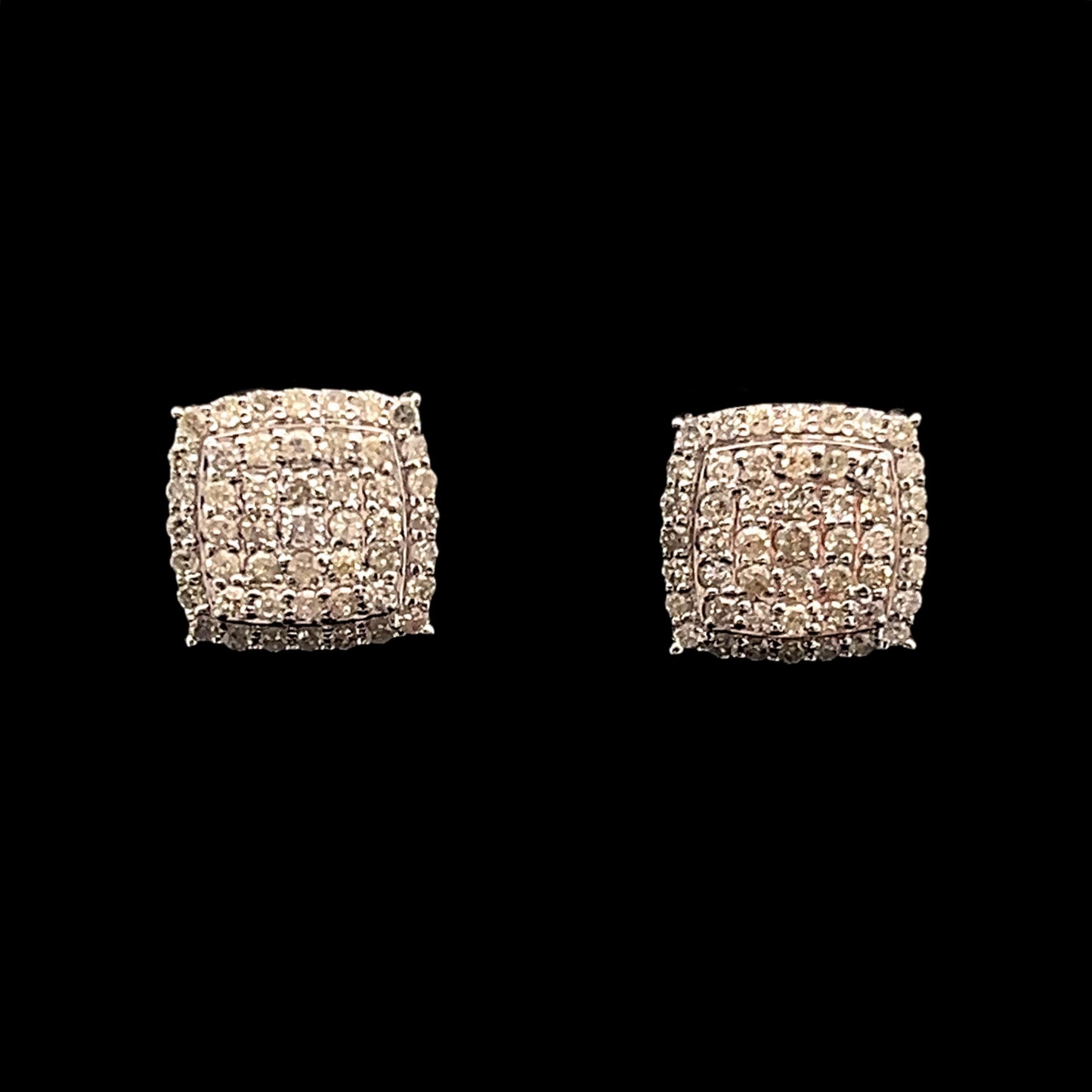 ARETES DIAMONDS CUADRADO BLANCO- ROSA-AMARILLO 1.89CT 14K