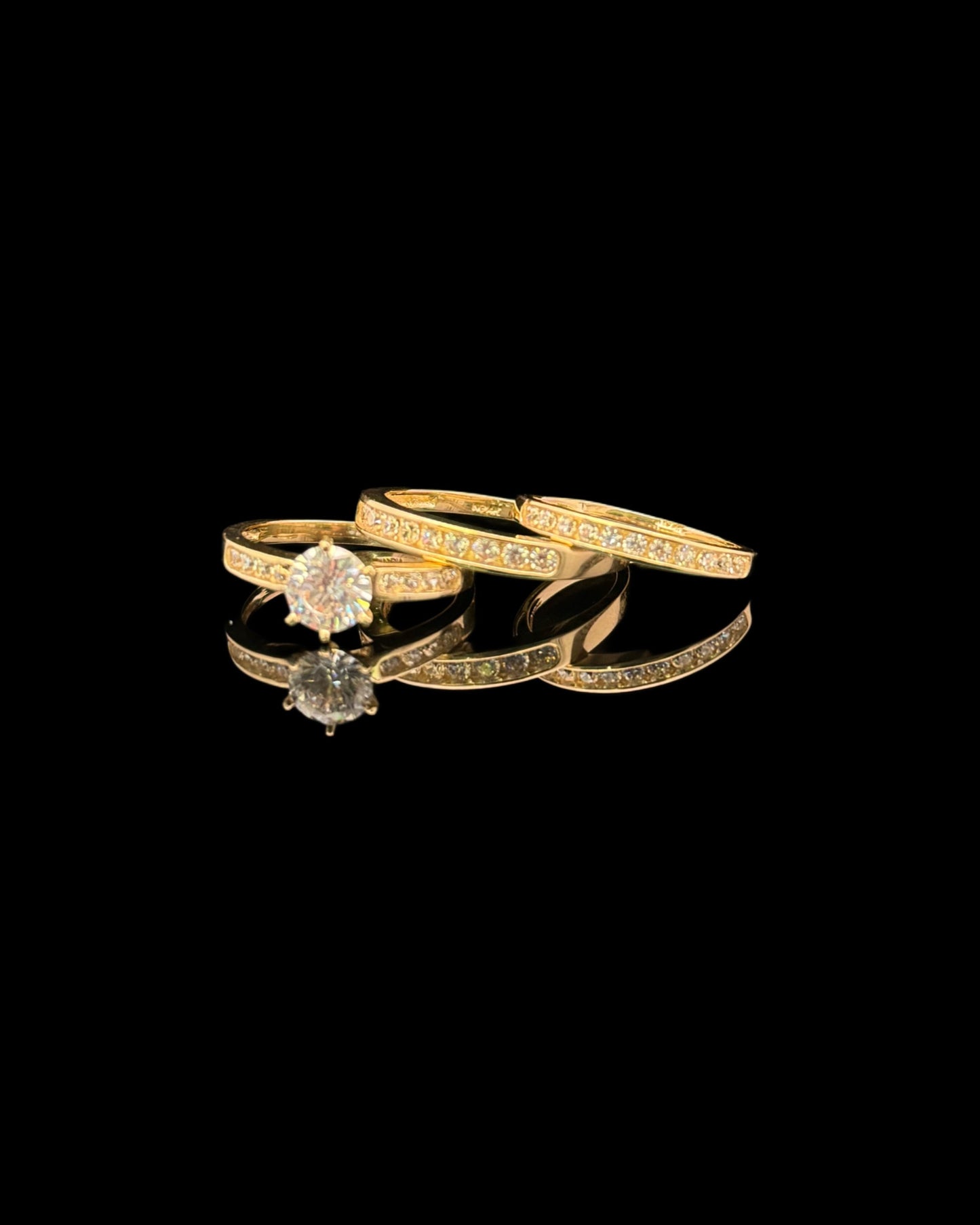 14K GOLD ENGAGEMENT RINGS (6.9GR W7.5" M10.5")