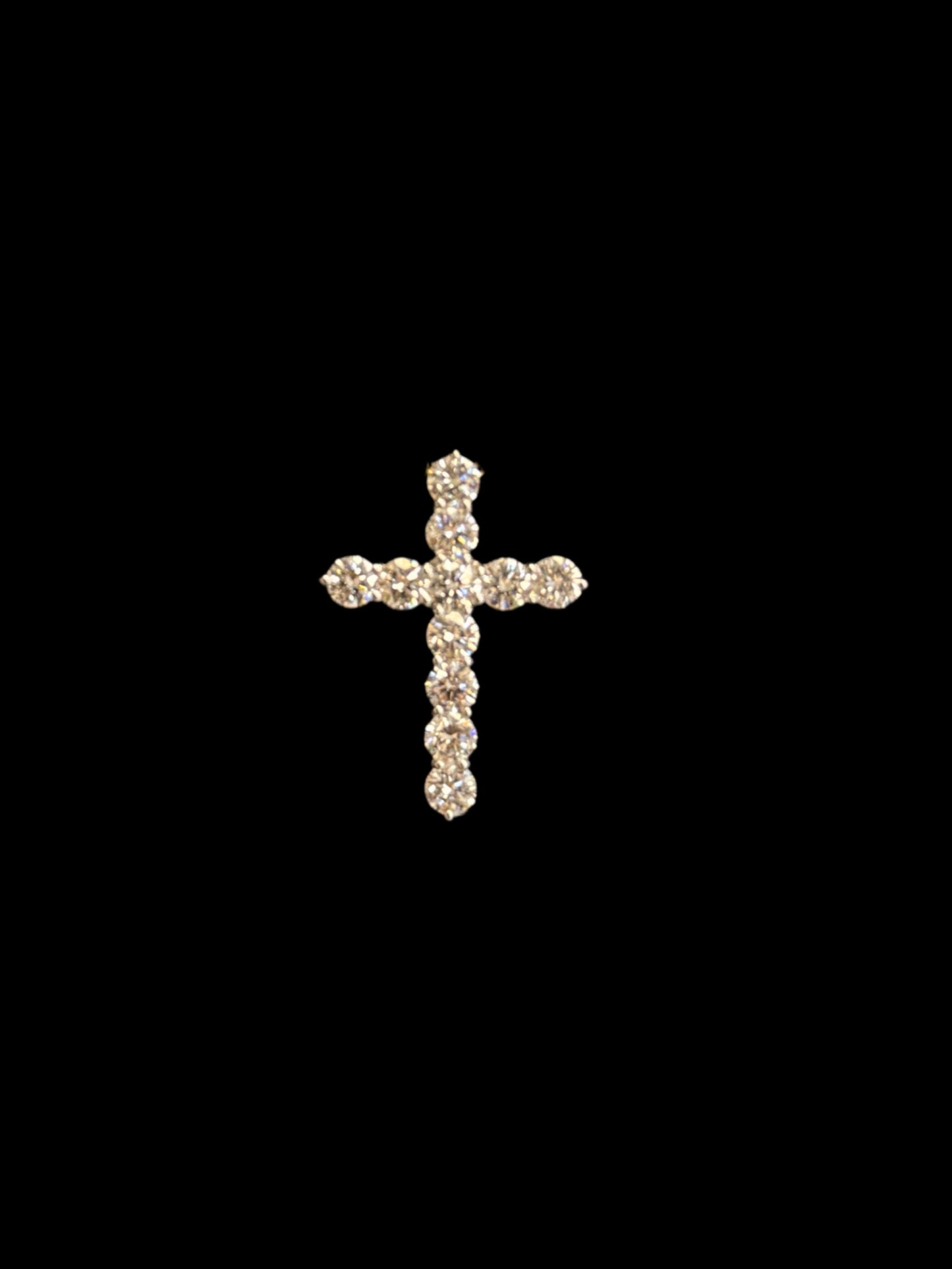 14K WHITE GOLD LAB GROWN DIAMOND CROSS PENDANT (2.1GR 1.86CT )