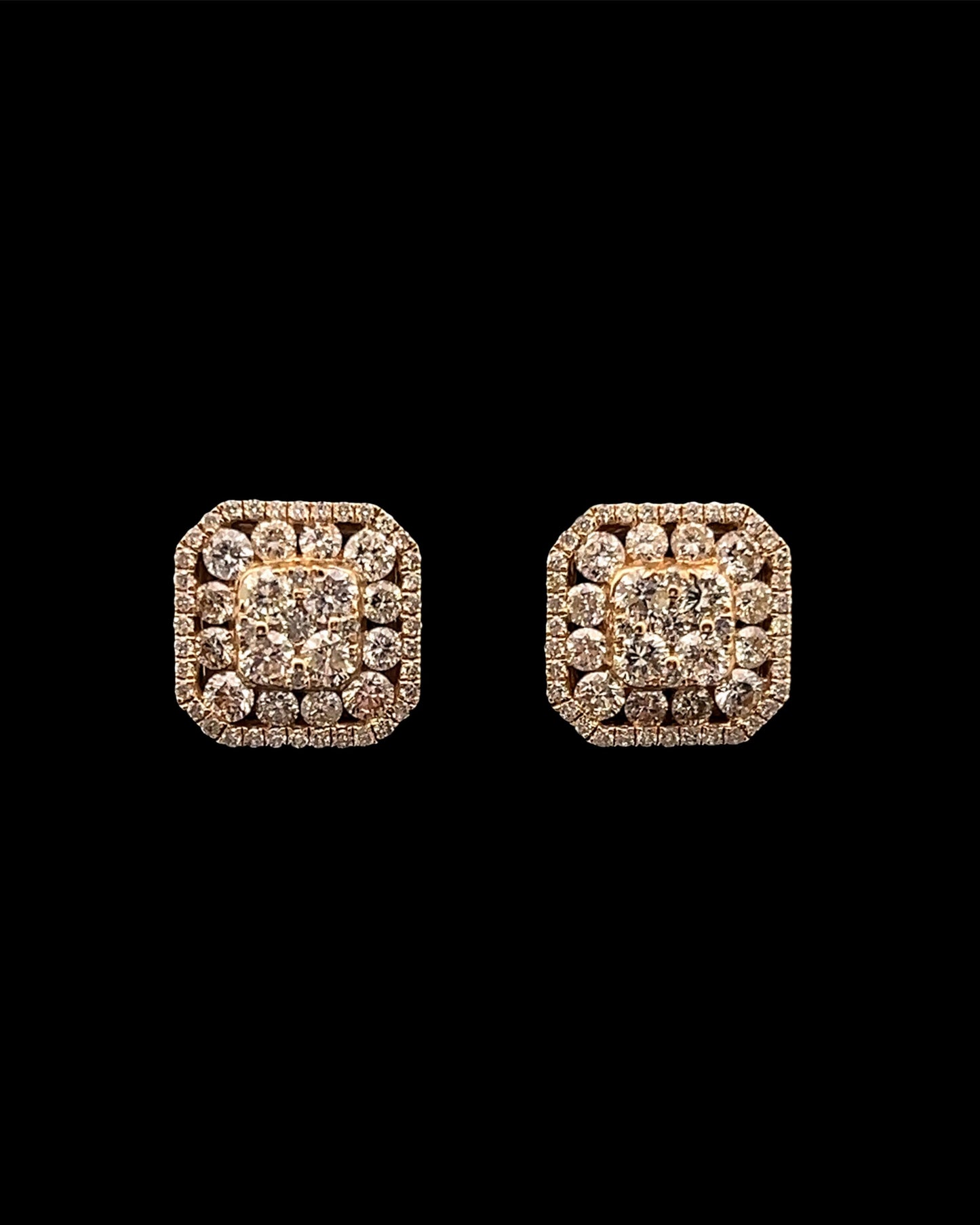 ARETES DIAMANTES CUADRADO YELLOW 3.08CT 4.5GR 14K