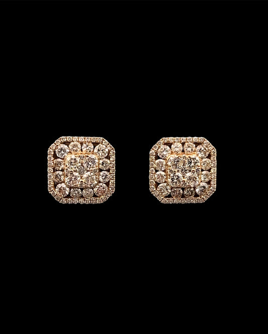 ARETES DIAMANTES CUADRADO YELLOW 3.08CT 4.5GR 14K