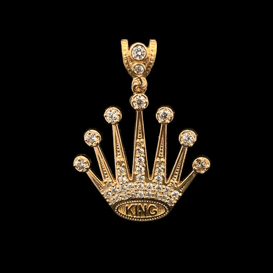 PENDANT CORONA KING CZ 5.4GR 14K