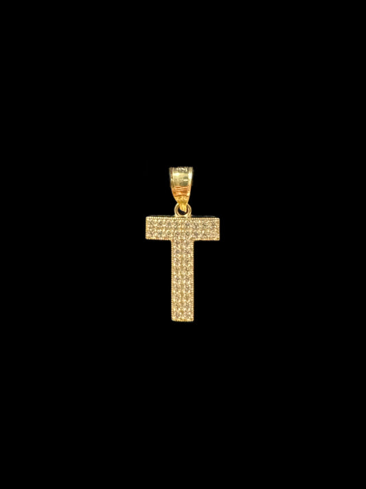 PENDANT LETRA T CZ SMALL 1.1GR 14K