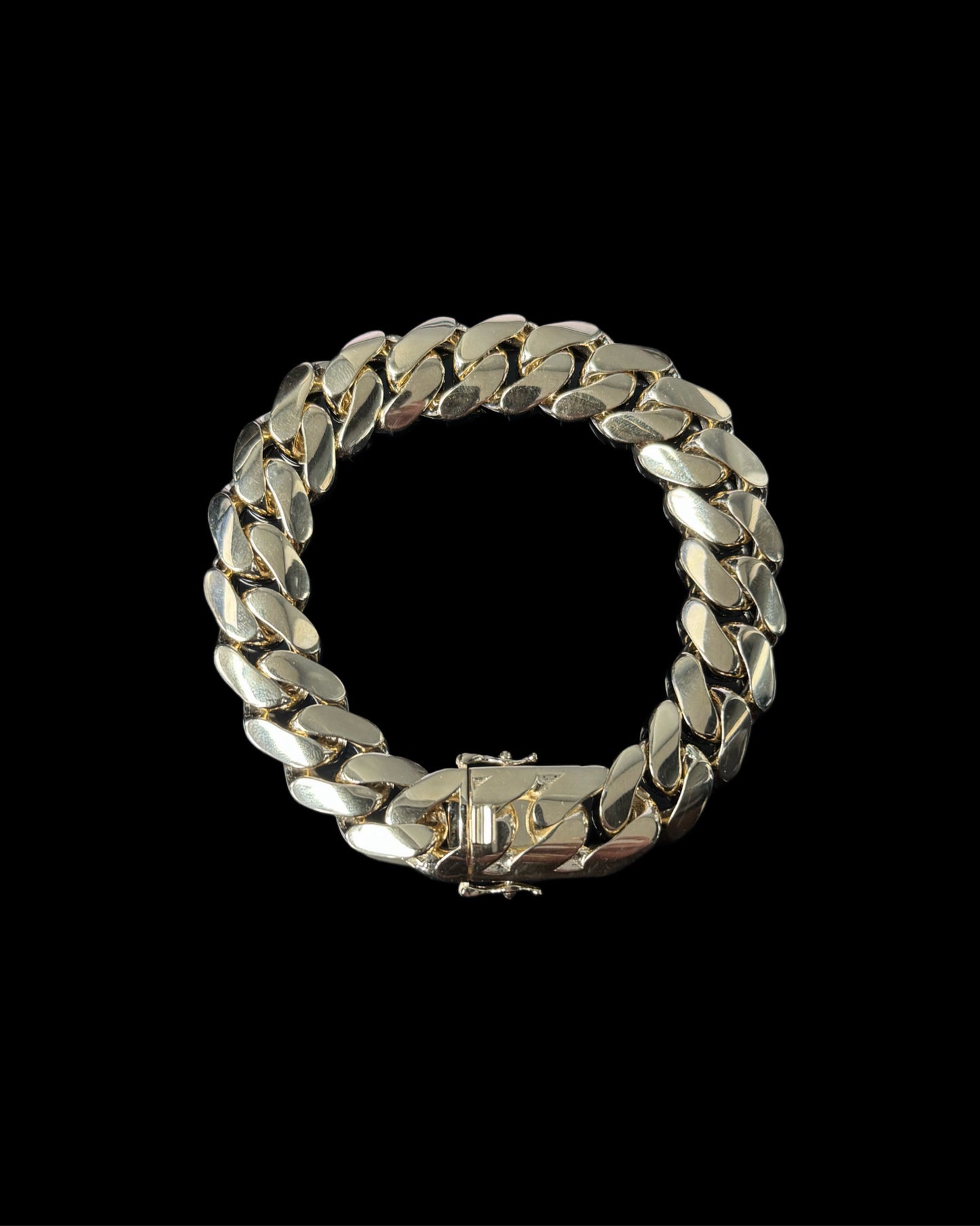 BRACELET CUBANO SEMISOLIDO 28.2GR 14.3MM 14K 8"