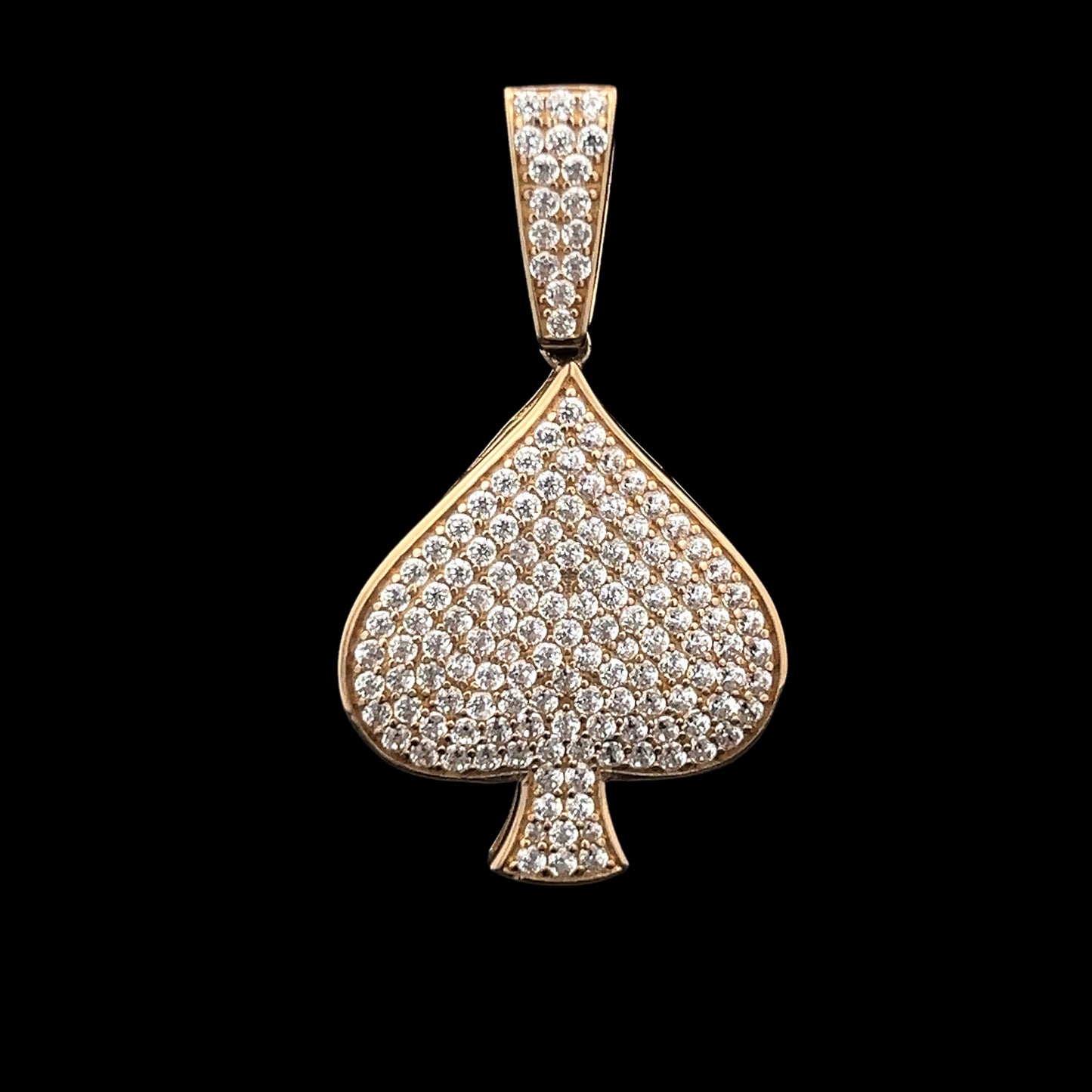 Yellow Gold Spade Pendant (CZ) 4GR 14K