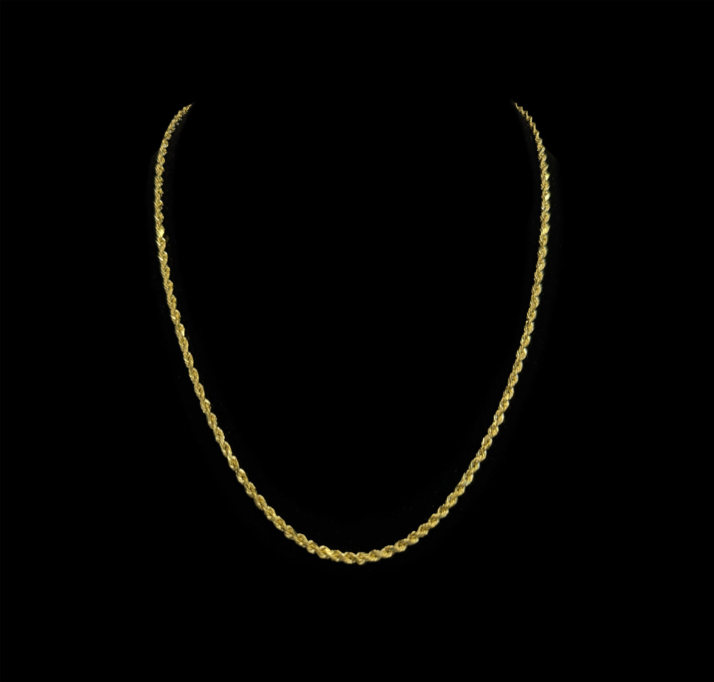 14K GOLD ROPE HOLLOW YELLOW CHAIN (3.4GR 2.5MM 18")