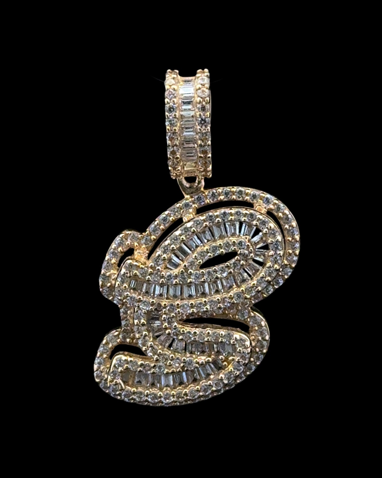 COLGANTE LETRA G CURSIVA CZ 3.8GR 14K