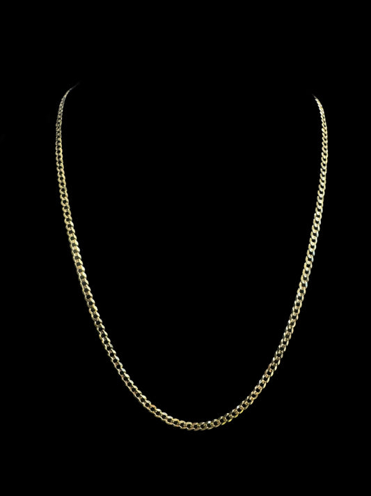 14K GOLD SOLID CUBAN CHAIN (6.2GR 3.3MM 22")