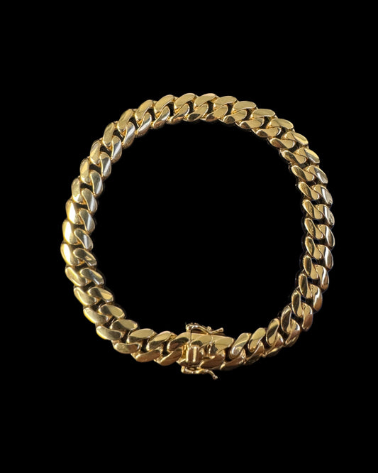 BRACELET CUBANO SEMISOLIDO 22.3GR 12.2MM 14K 8.5"