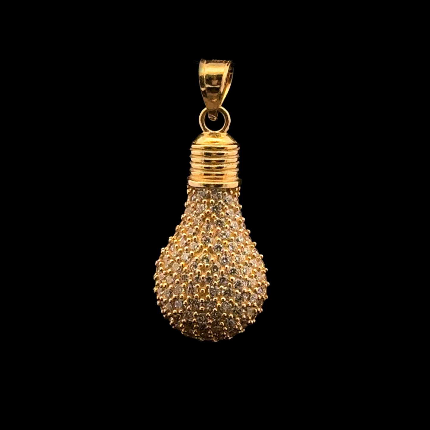 Light Bulb Pendant CZ 3.3GR 14K