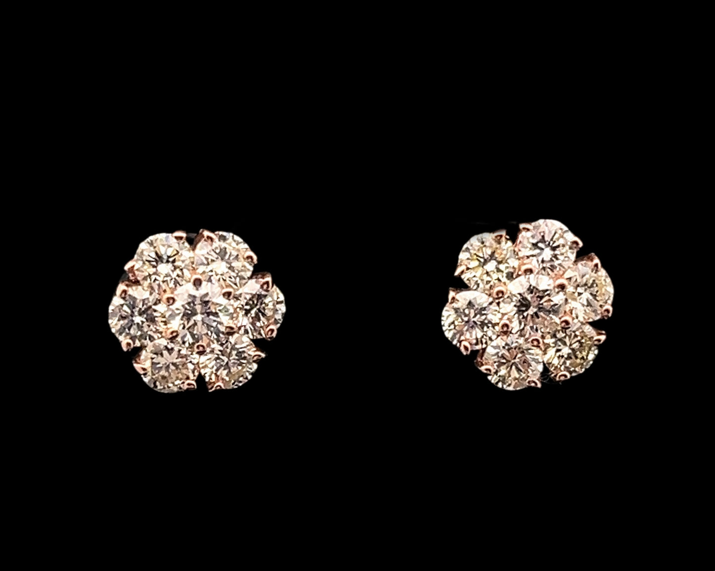 ARETES FLOR 3D ROSADO BIG 2.6GR 2.93CT 14K 1CM