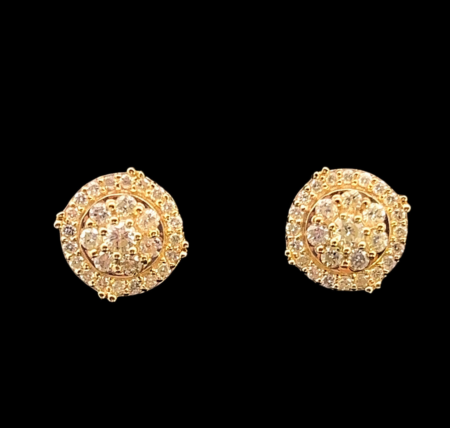 ARETES GIRASOL AMARILLO DIAMANTES 2.2GR 0.79CT 14K