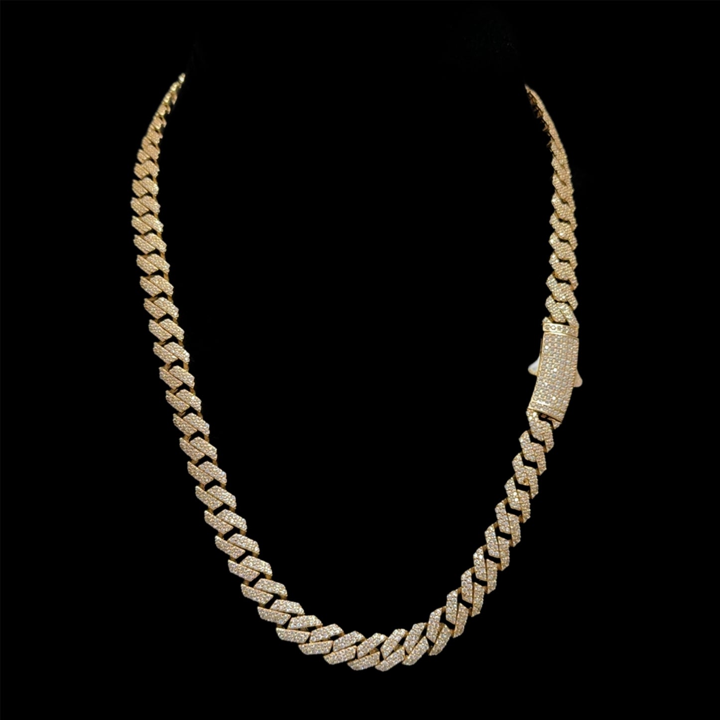 CADENA MONACO ROSADA ZIRCONIA 38.9GR 8.1MM 14K 18.5"