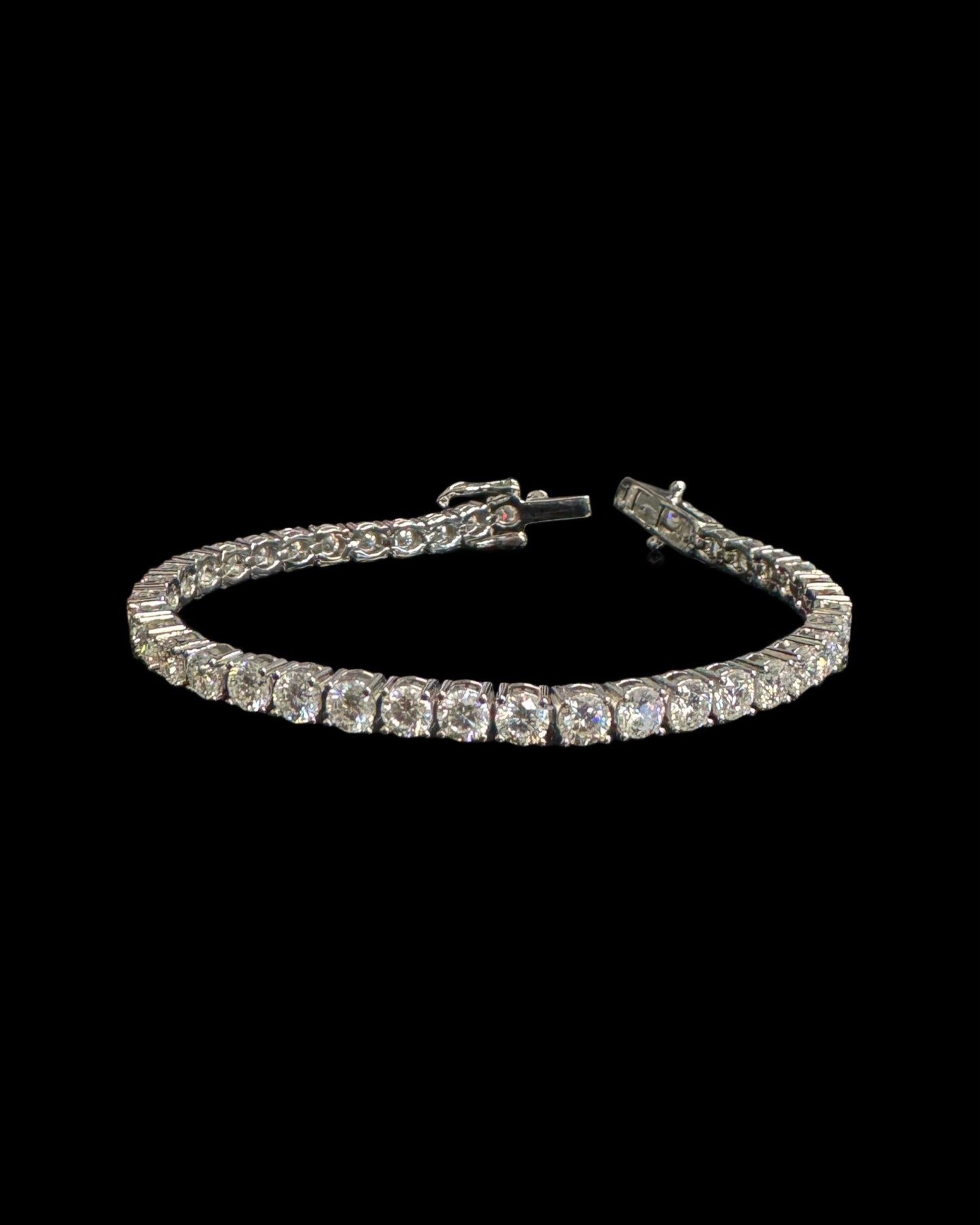 925 SILVER MOISSANITE TENNIS BRACELET (12.2GR 9.02CTW VVS 4MM 7")