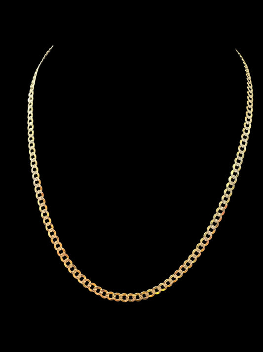 CADENA CUBANA SOLIDA DOBLE TONO 9.1GR 4MM 14K 20"