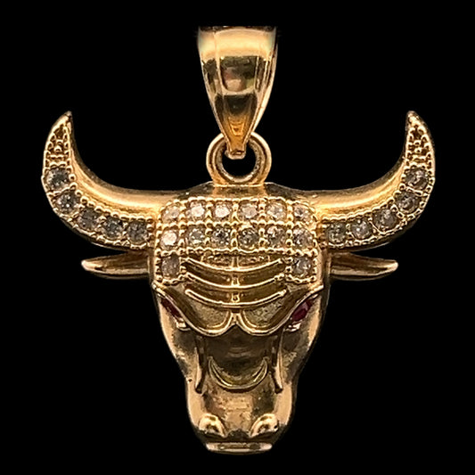 PENDANT CABEZA TORO CZ 2.8GR 14K