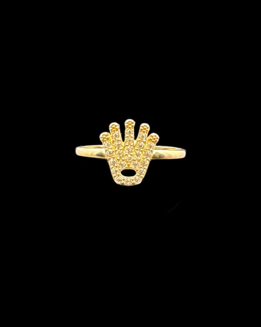 ANILLO HAMSA CZ 1.1GR 14K 7"