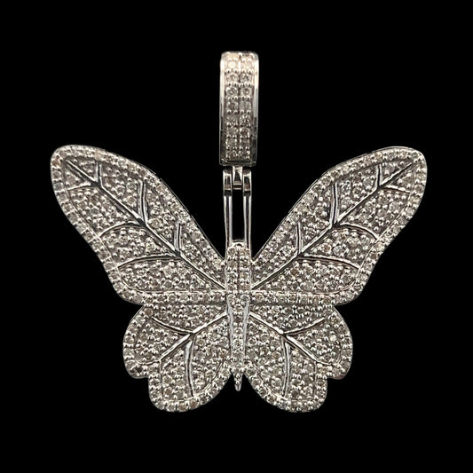 White Gold Butterfly Pendant 4.7GR 1.22CT