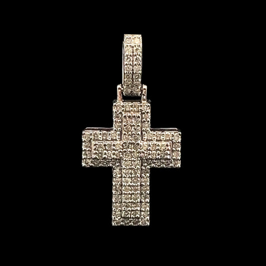 White Gold Cross Pendant 0.39CT 1.3GR 14K