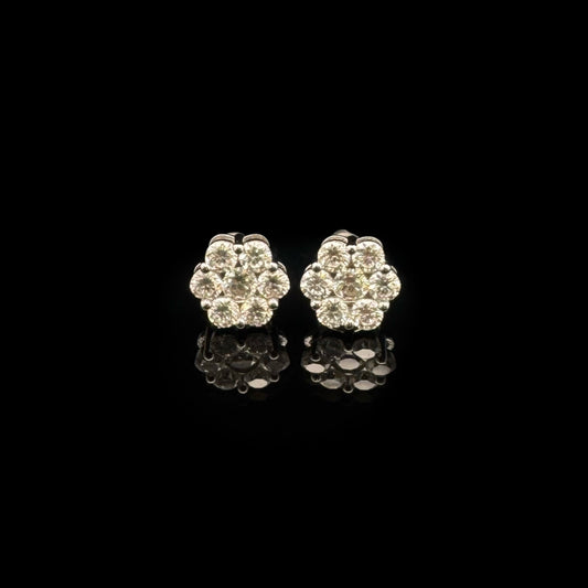 925 SILVER GOLD MOISSANITE EARRINGS (2.3GR 1.52CTW VVS)