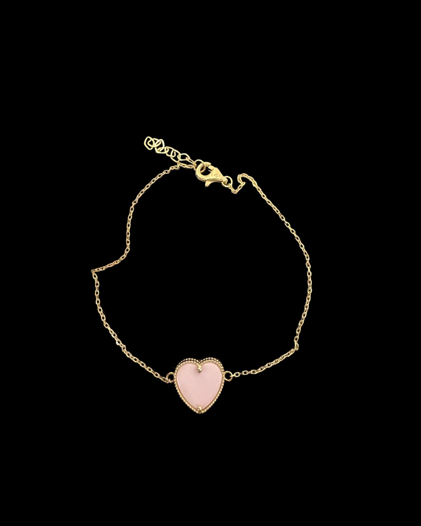 14K PINK HEART BRACELET  (2.2GR  8")