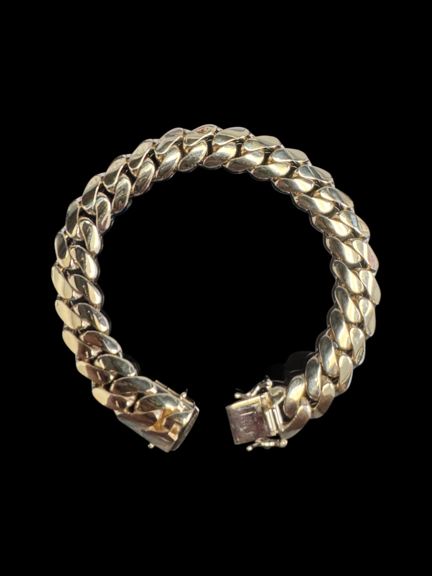 14K GOLD BRACELET SEMISOLID CUBAN (21.8GR 12MM 8.5")