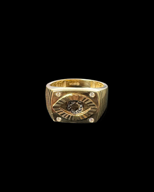 ANILLO OJO MOISSANITE 4.8GR 14K 11"