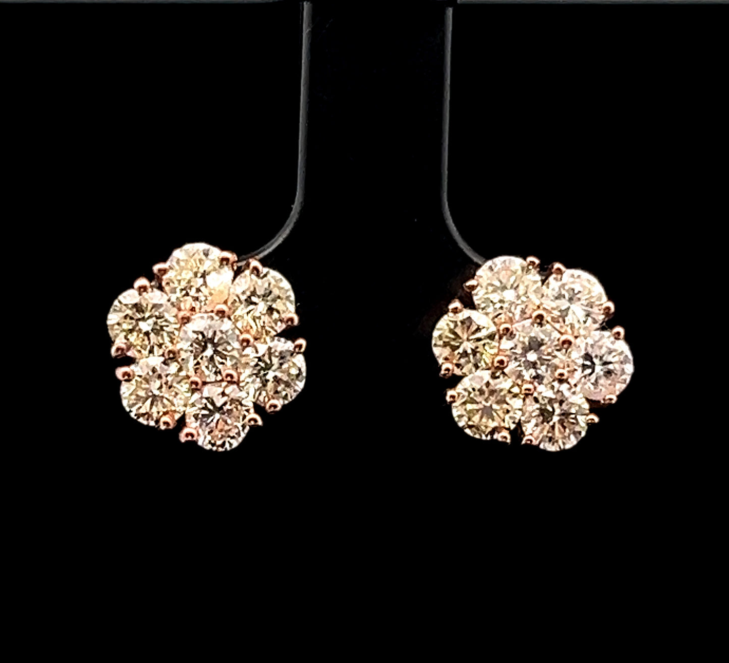 ARETES FLOR 3D ROSADO BIG 2.6GR 2.93CT 14K 1CM