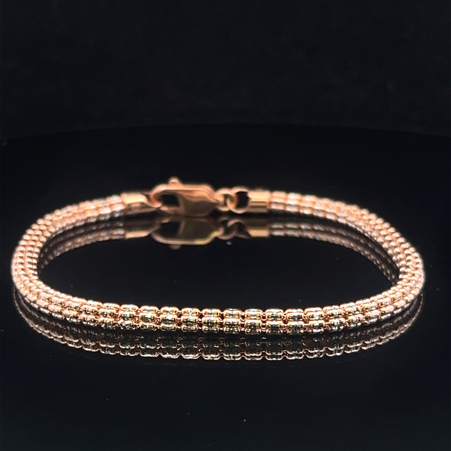 BRAZALETE MOON ICE ROSADO 8.9GR 3.8MM 14K 8"