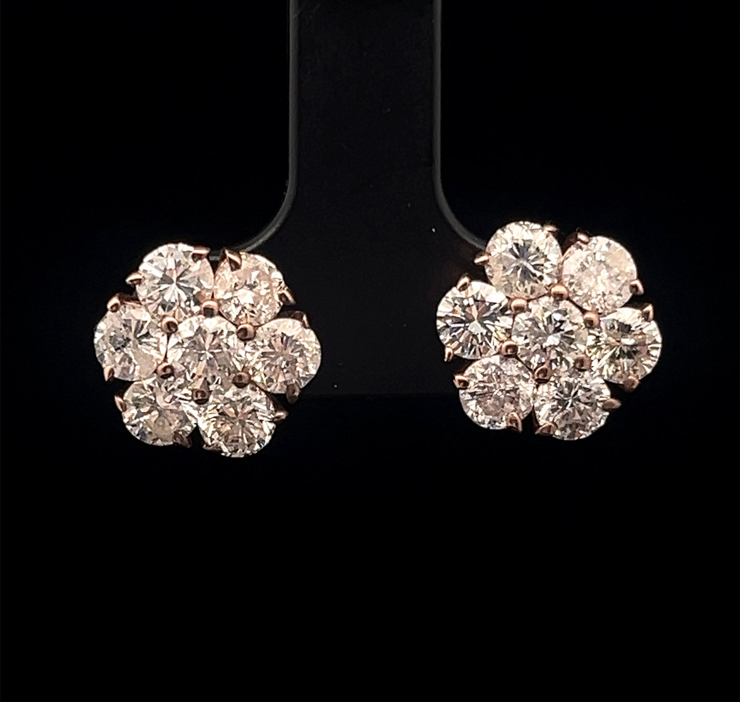 ARETES FLOR 3D ROSADO BIG 2.6GR 3.3CT 14K 1CM